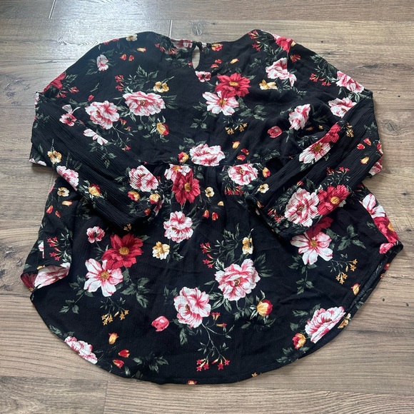 Torrid Black Floral Babydoll Tunic size 0 - Picture 6 of 6